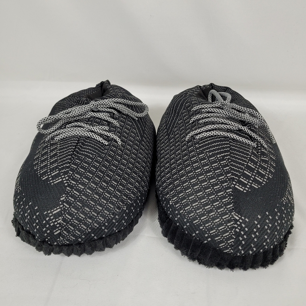 Sneaker Slippers Black Grey Non Slip Sole Indoor House Slippers Sz EU 36-46 - Picture 2 of 7